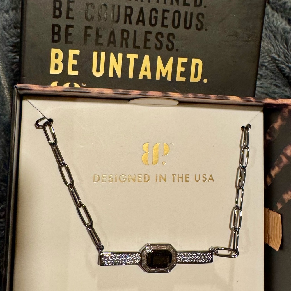 BP Untamed Bar Necklace with Onyx Sandstone Center